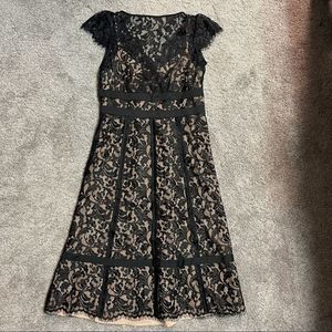 Loft Black Floral Lace Dress